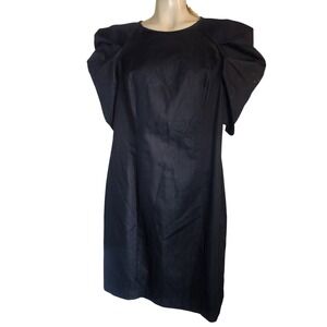 THREAD NEW Navy Blue Architectural Puff Sleeve Sheath Dress L
Art to wear